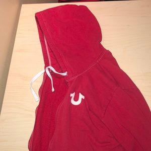 True religion red zip up